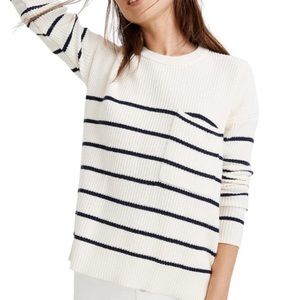 Madewell Thompson Pocket Pullover Sweater in Nautical Stripe